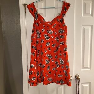Torrid red floral off shoulder dress